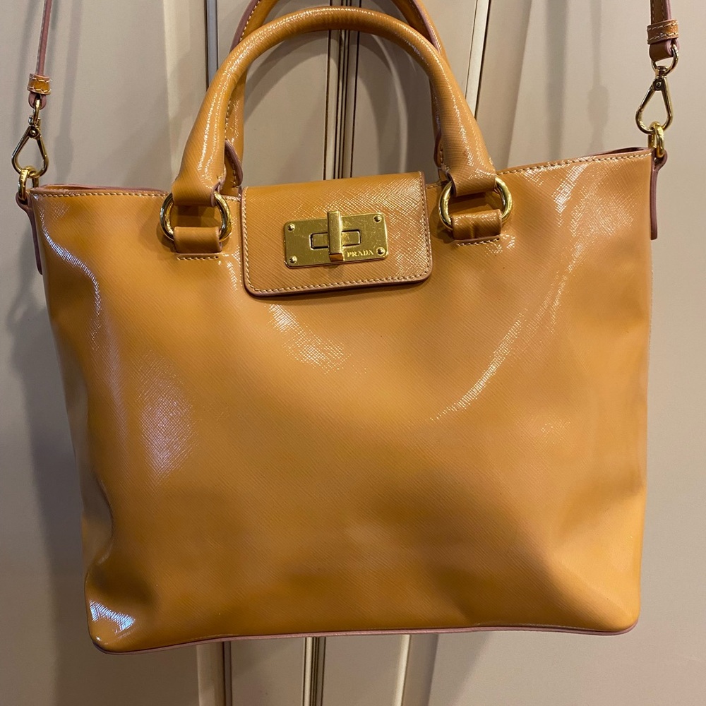 SALE!   Prada Tan Leather Crossbody Bag